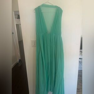 Free People Elegant Green Maxi Dress